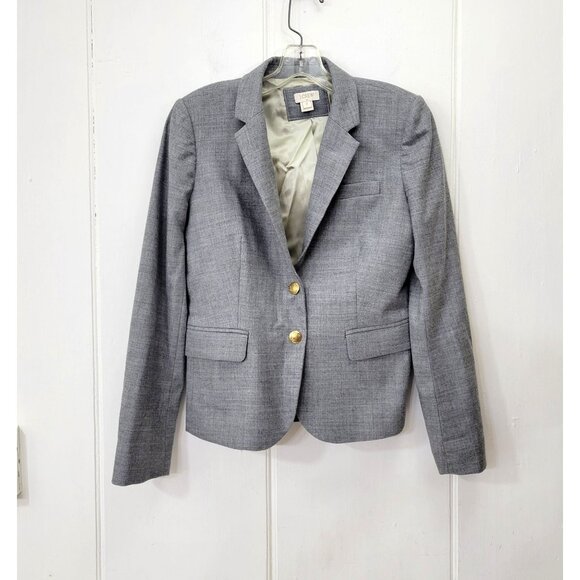 J.Crew Womens Grey Wool Blazer Size 2 - Picture 4 of 4